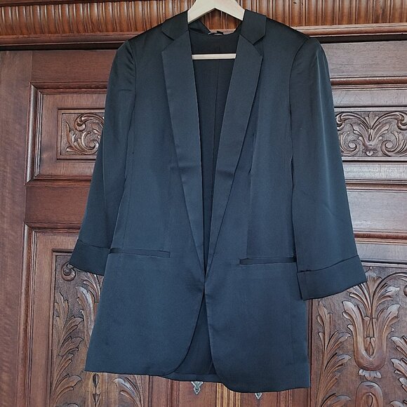 Satin Boyfriend Blazer - Picture 4 of 9